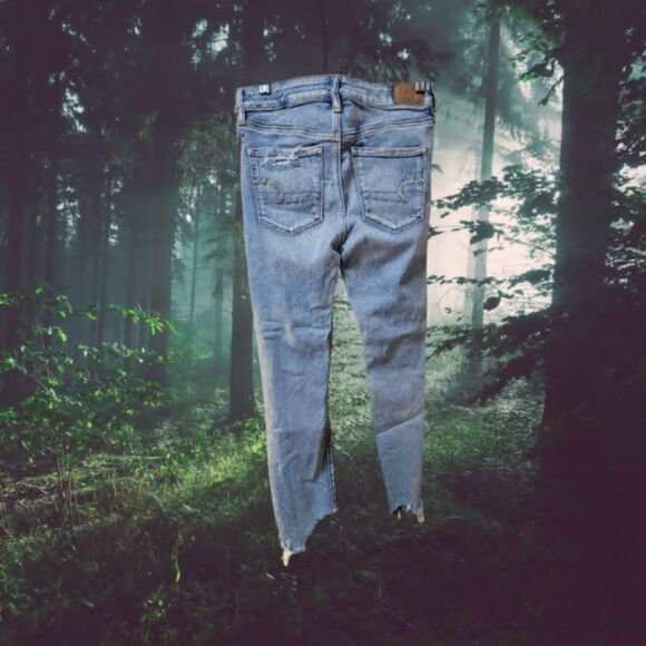 American Eagle Next Level Stretch‎ Hi Rise Jegging Crop Size 4 (OS351) - Picture 2 of 2